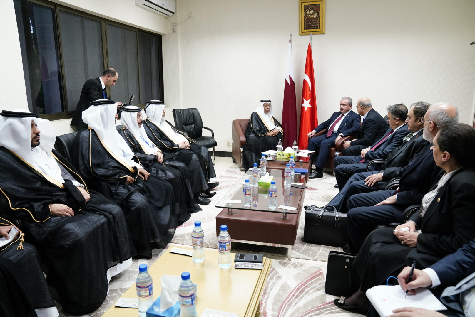 Speaker of Shura Council meets with his Turkish and Ugandan counterparts