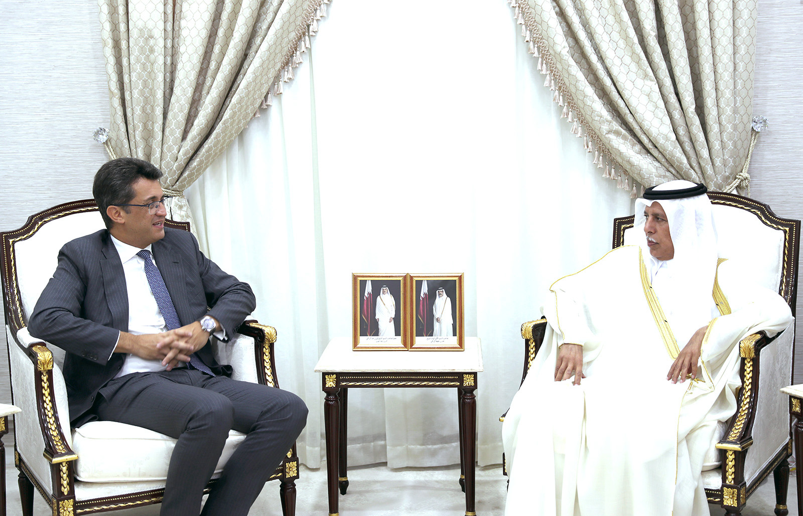 The Speaker of the Shura Council meets with the President of the European Union Delegation to Qatar