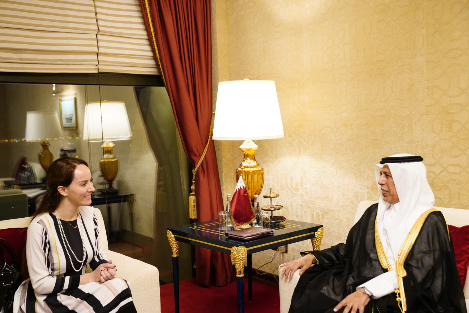 رئيس مجلس الشورى يجتمع مع رئيسه الاتحاد البرلماني الدولي